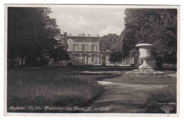 52   Stockholm. Vy från Hagaparken med Gustaf III paviljong.